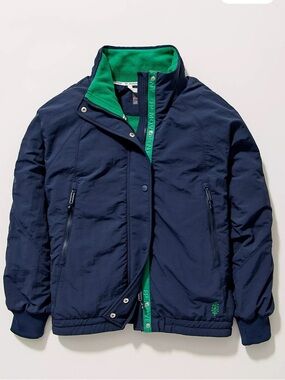 FP Movement by Free People Navy Puffer Jacket with Green Lining
